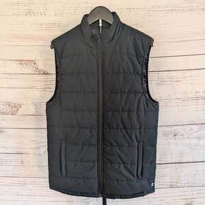 Right of Way Puffer Vest Mens Small Black Quilted Full Zip Academy Outdoor Layer